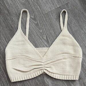 Cream Knit Bralette